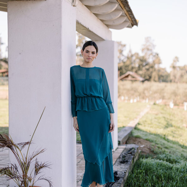 Vestido Olivia verde petróleo