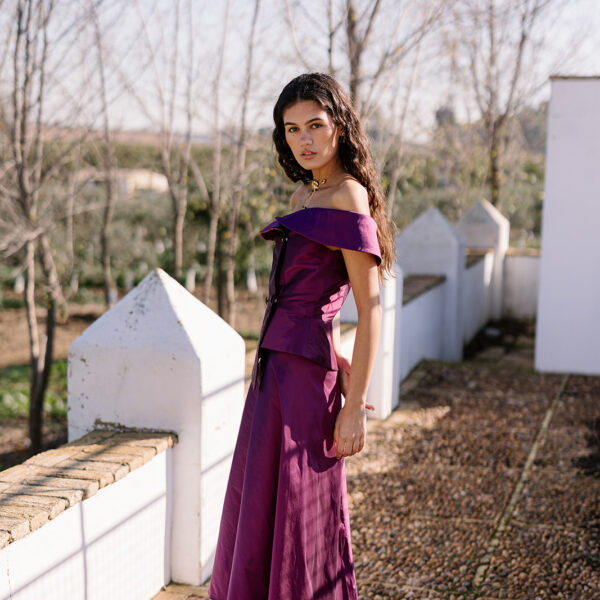 Chaqueta Gala Tafetán Morado - Falda Salma Morado