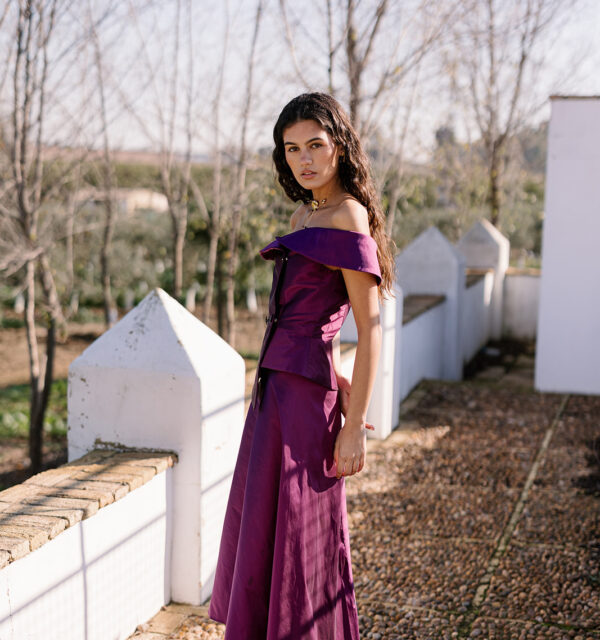 Chaqueta Gala Tafetán Morado - Falda Salma Morado