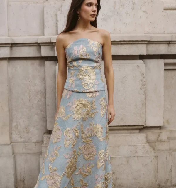 Azahar falda print dorado