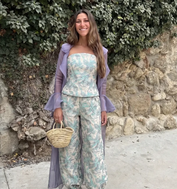 azahar pantalon print azul